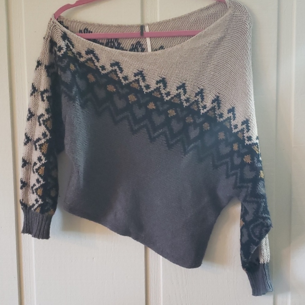 Free people asymmetrical brown sweater